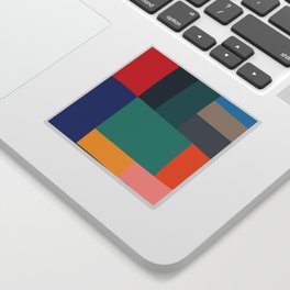 Abstract Color Block Geometric Sticker