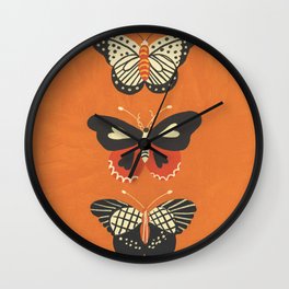 Butterflies in orange Wall Clock