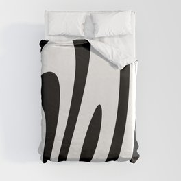 Black and White Groovy Zebra Liquid Stripes Design Duvet Cover
