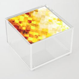 geometric pixel square pattern abstract background in brown yellow Acrylic Box