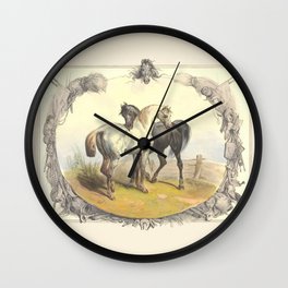 HORSE LOVE  Wall Clock | Pets, Romantic, Drawing, Love, Animal, Equine, Farm, Equestrian, Horse, Nature 