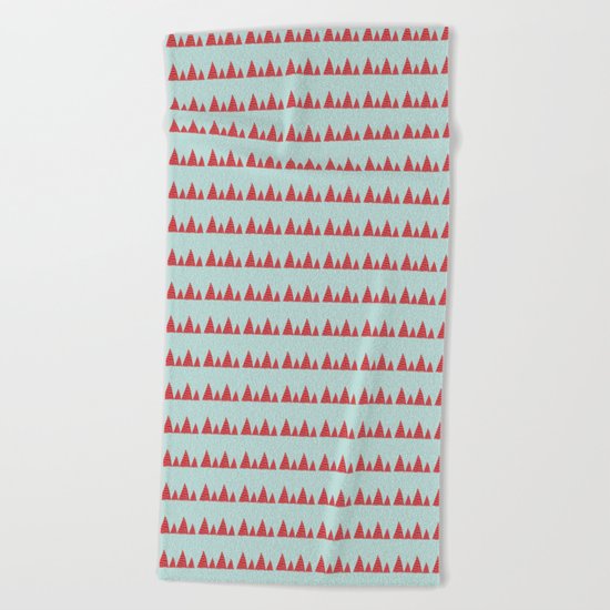 Funky christmas tree Beach Towel