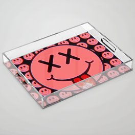 Pink Smiley Trip Acrylic Tray