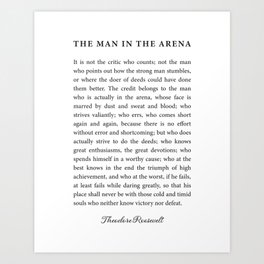 The Man In The Arena Art Print