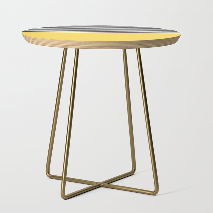 Mustard With Black and White Stripes Side Table