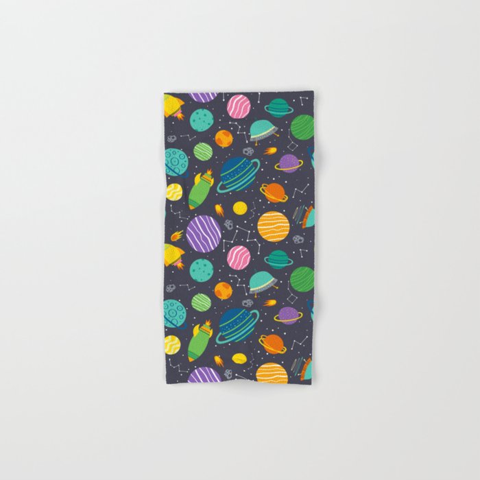 Outer Space Spaceships Hand & Bath Towel