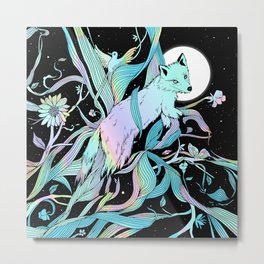 Wild Emergence (Warm Freeze) Metal Print | Galaxy, Surrealism, Moon, Dream, Digital, Bird, Nature, Universe, Wild, Trees 