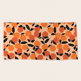 Seamless Citrus Pattern / Oranges Beach Towel
