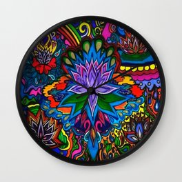Lotus Flower Psychedelic Dreams Wall Clock
