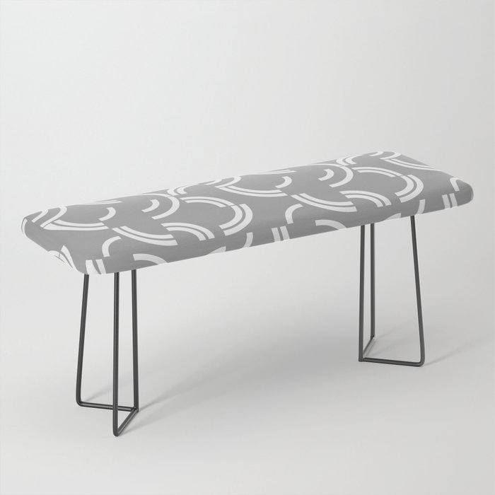 White curves on silver background Bench