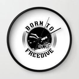 Born To Freedive Spearfishing Freediving Freediver Wall Clock