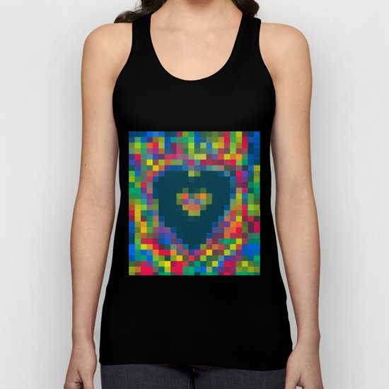 pixel heart Unisex Tank Top