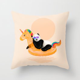 Chillin (Unicorn Panda) Throw Pillow
