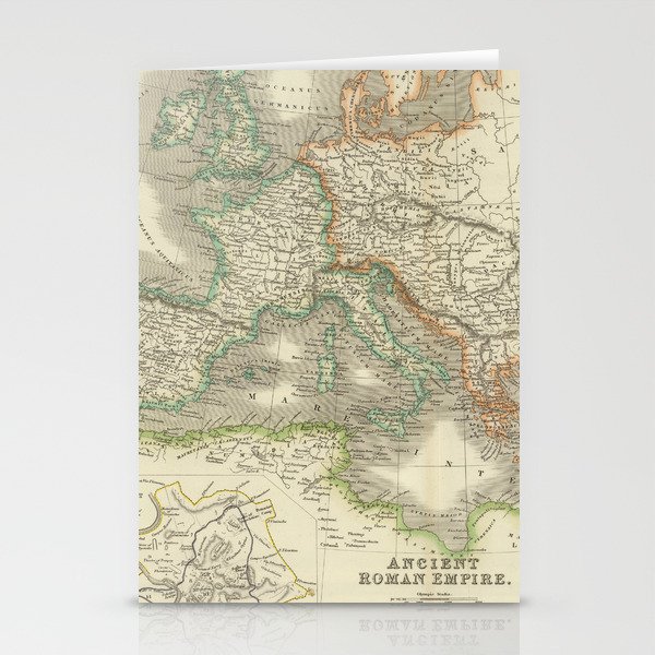 Vintage Map of The Roman Empire (1844) Stationery Cards