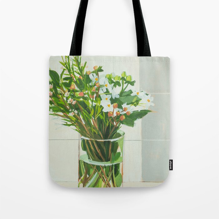 Paperwhite, Hyperium, and Wax Flowers Tote Bag
