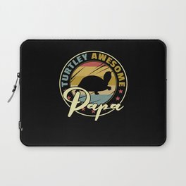 Turtley Awesome Papa Funny Shark Fathers Day Gift Laptop Sleeve
