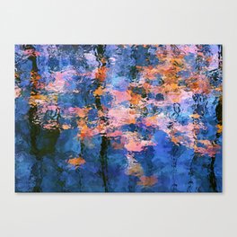 Fallen leaves in water I Canvas Print