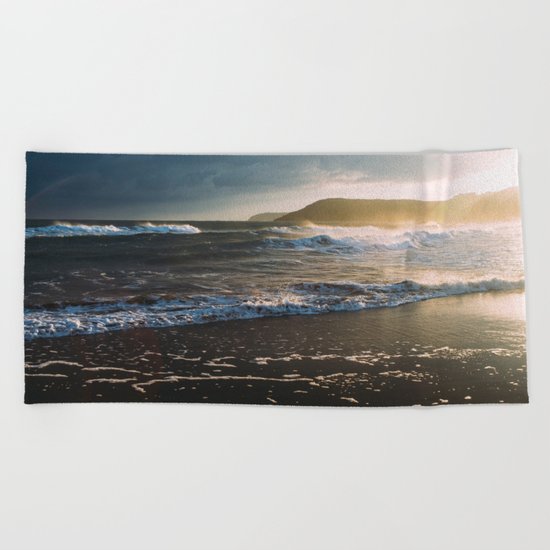 Misty Ocean #sunset Beach Towel