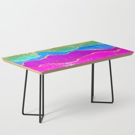 Vibrant Rainbow Glitter Agate Texture 01 Coffee Table