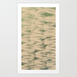 Abstract Sage Green Gradient Zig Zag Brushstrokes Art Print