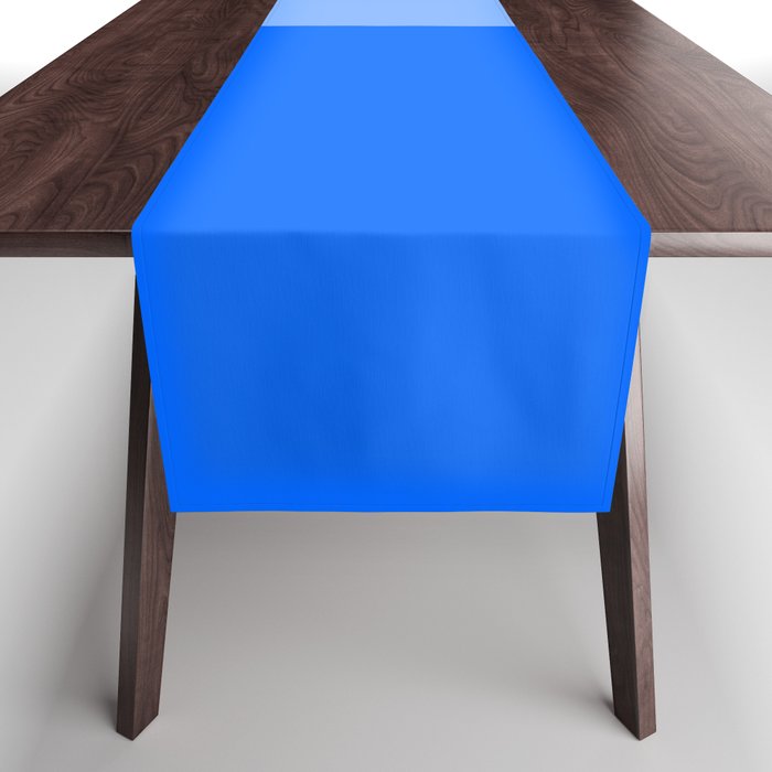 Bright Blue Two Monotone Color Block Table Runner