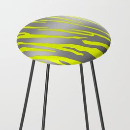 Silver Tiger Stripes Yellow Counter Stool