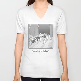 In The Hat! Cartoon V Neck T Shirt