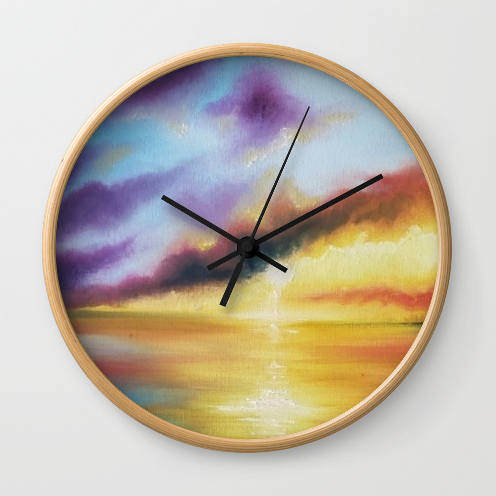 Rainbow Sunset Painting Bright Beach Painting Light Beautiful