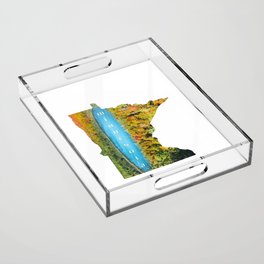 Map of Minnesota | Autumn Forest and Lake Acrylic Tray