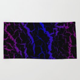 Cracked Space Lava - Purple/Blue Beach Towel