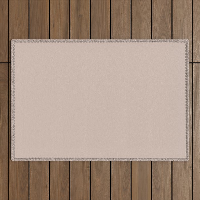 Pastel Taupe Pink Solid Color Pairs PPG Wild Rice PPG1072-3 - All One Single Shade Hue Colour Outdoor Rug