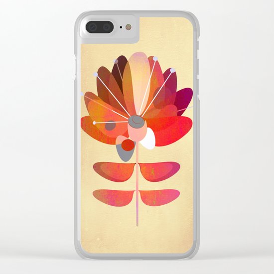 Red Flower Clear iPhone Case