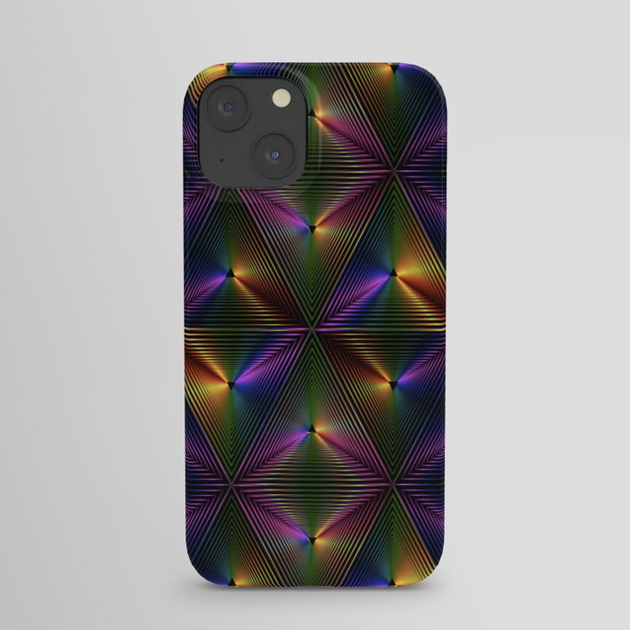 TRIANGULAR PURPLE AND GOLD PRISMATIC BACKGROUND. iPhone Case