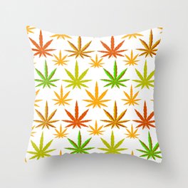 Autumn Colors Marijuana Weed Garden Throw Pillow