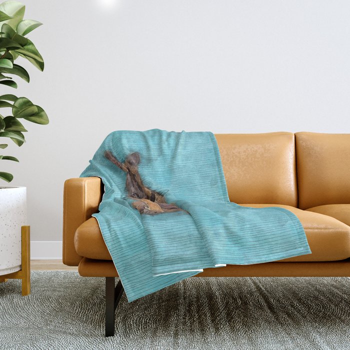 Belgian Malinois Puppy Sketch - Mechelaar Throw Blanket