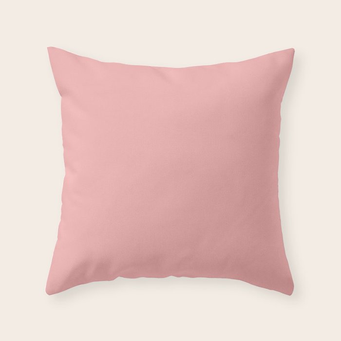 Classic Lush Blush Pink Solid Satin Color Throw Pillow By
