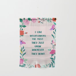 Wildflowers and butterflies Illustration with Quote Wall Hanging