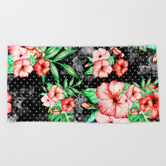 Colorful Hibiscus Beach Towel