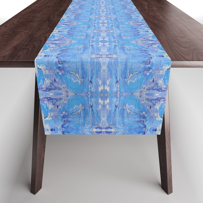 Beautiful blue modern print design Table Runner