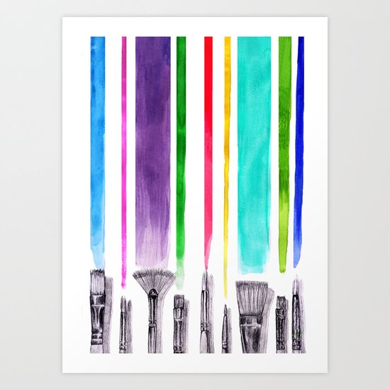 Paint brushes Art Print