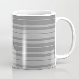 [ Thumbnail: Dark Gray and Grey Colored Lined/Striped Pattern Coffee Mug ]