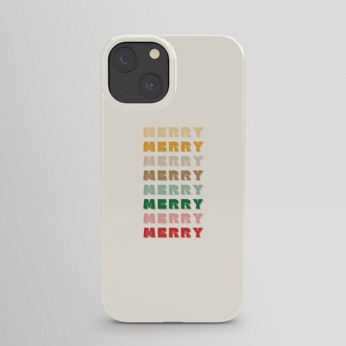 Merry Christmas, Colorful Christmas, Holiday Season, Retro Gradient iPhone Case