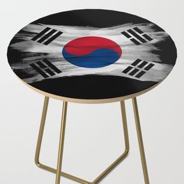 South Korea flag brush stroke, national flag Side Table