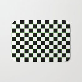 Checkered With Neon Green Bath Mat