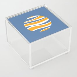 Deep Sea - Orange Blue Abstract Minimalistic Art Design Pattern Acrylic Box