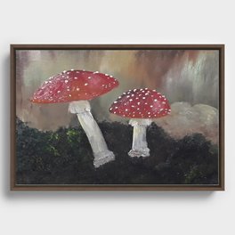 Magical Toadstools, mushrooms, oil painting by Luna Smith, LuArt Gallery Framed Canvas