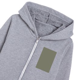 Neutral Dark Greyish Sage Green Solid Color PPG Autumn Gray PPG1028-5 - All Single Shade Hue Colour Kids Zip Hoodie