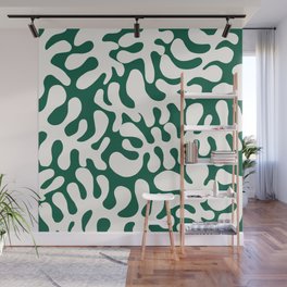 White Matisse cut outs seaweed pattern 5 Wall Mural