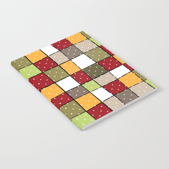 Retro . Squares with polka dots . Notebook