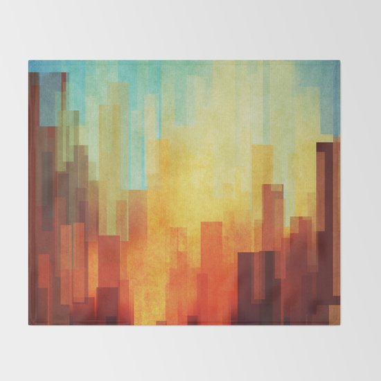 Urban sunset Throw Blanket